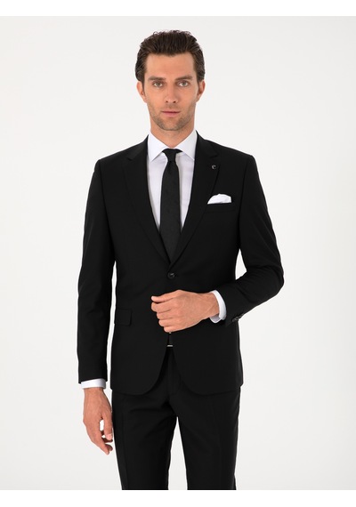 Cacharel Siyah Slim Fit %100 Yün Klasik Takım Elbise Cacharel Siyah Slim Fit %100 Yün Klasik Takım Elbise