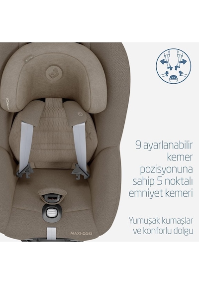 Maxi-Cosi Mica 360 Pro I-Size Dünyanın Ilk Kızaklı, Araç Dışına Çıkabilen Adac'lı Isofix'li 360 Dönebilir Yatabilir 0-18 kg Bebek Oto Koltuğu Authentic Truffle