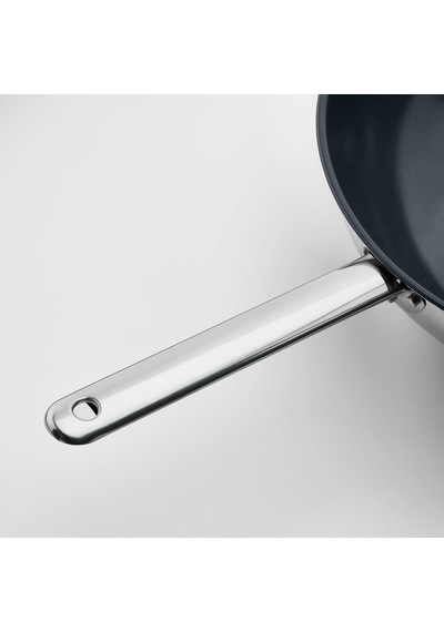 Wok Tava, Yapışmaz Kaplama-paslanmaz Çelik, 32 Cm Açık Bej