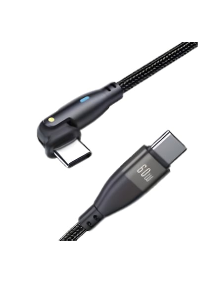 6011 Type C To Hızlı Şarj Data Kablosu Çevirici Dönüştürücü Adaptör 180 Döner 60w 1m
