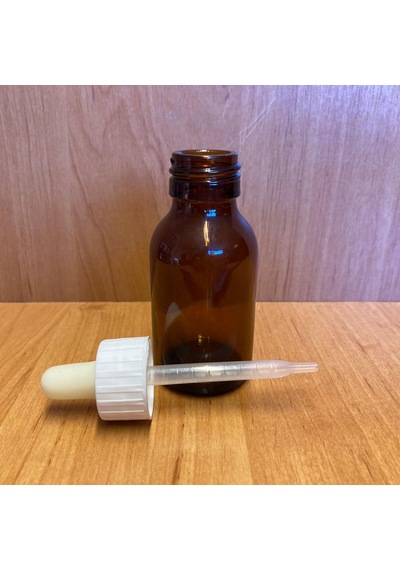 Plastik Damlalıklı Amber Cam Şişe Kahverengi 50 ML