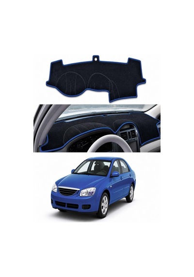 Kia - Cerato 2004-2008 Uyumlu Torpido Koruma Kılıfı - Mavi Şeritli