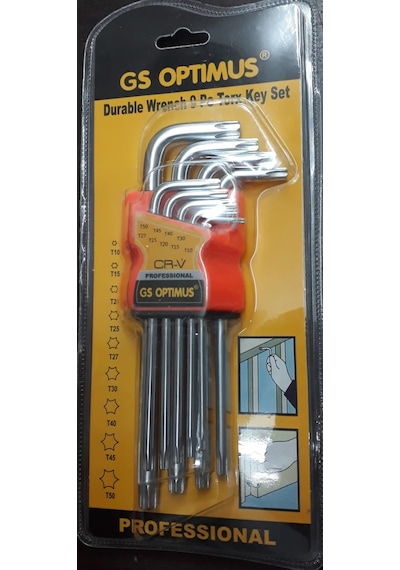 9 Parça Yıldız Alyan Seti Profesyonel Torx Delikli 1 Set Uzun Yıldız Alyan Seti N11.6907