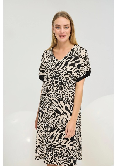 Gizzey 21268 Kadın Kısa Elbise Leopar