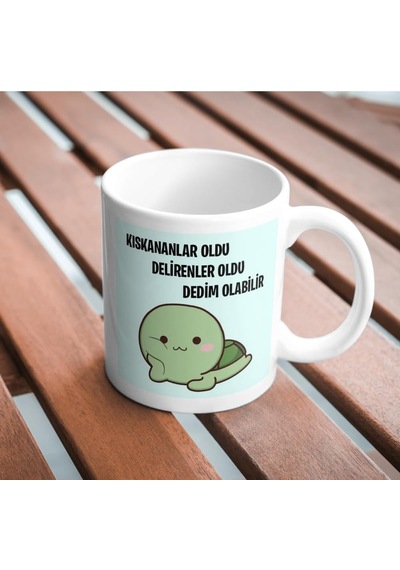 Kıskananlar Oldu Komik Yazılı Kupa Bardak Hediyelik Çay Kahve Kupası Coffee Mug Beyaz - Çok Renkli