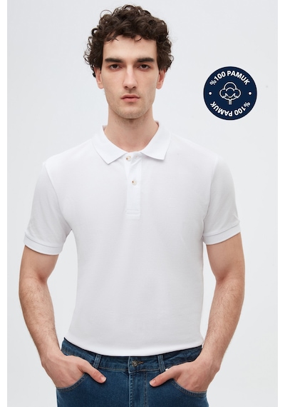 D's Damat Ds Damat Regular Fit Beyaz %100 Pamuklu Uzun Ömürlü Kıvrılmaz Polo Yaka Nakışlı T-shirt 4hc14ort51000 Beyaz