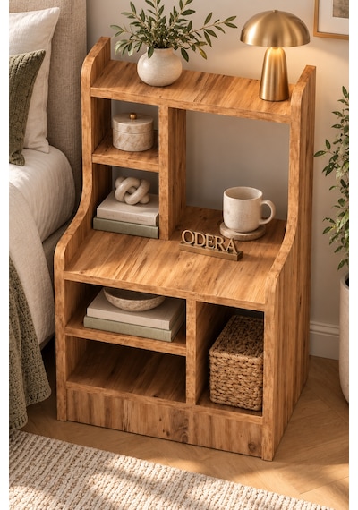 Odera Kahverengi Çok Bölmeli Raflı Komodin 42x30x70 Cm Açık Raflı Çok Amaçlı Yan Sehpa Ve Organizer Diğer Odera Kahverengi Çok Bölmeli Raflı Komodin 42x30x70 Cm Açık Raflı Çok Amaçlı Yan Sehpa Ve Organizer Diğer