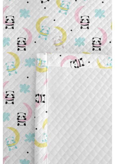 Evimde Bambaşka Sevimli Panda Ay Sarı Çocuk Odası Tek Kişilik Pike Takımı-pastel Pembe Mint 160x220 CM Yatak Örtüsü Evimde Bambaşka Sevimli Panda Ay Sarı Çocuk Odası Tek Kişilik Pike Takımı-pastel Pembe Mint 160x220 CM Yatak Örtüsü