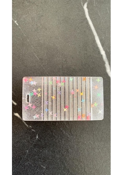 Tırtıklı Yıldız Glitterli Dikdörtgen Kitap Defter Ayracı Epoksi