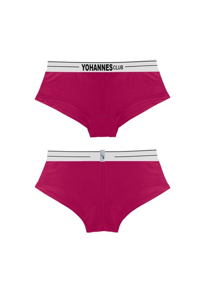 Yohannes Club, Kadın Pamuklu İç Çamaşırı Takımı, Renk Seçenekli, Üçgen Sütyen-kemerli Boyshort-boxer Külot Pembe