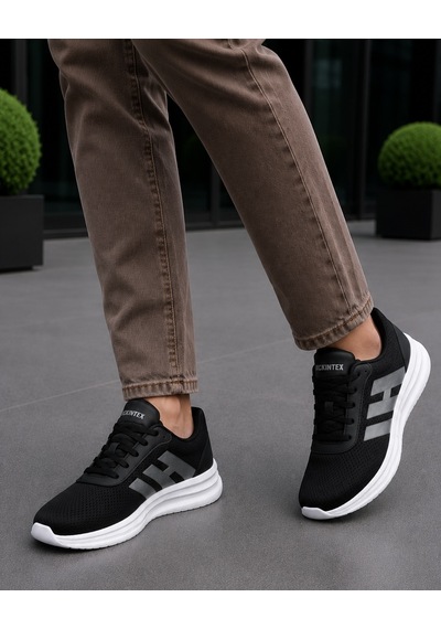 Homiro Fuspedli Poli Taban Günlük Spor Ayakkabı Sneaker Siyah - Füme