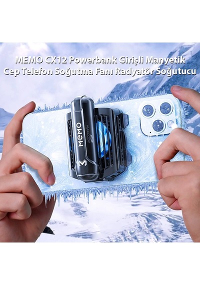 Memo Cx12 Powerbank Girişli Manyetik Cep Telefon Soğutma Fanı Radyatör Soğutucu- 5775