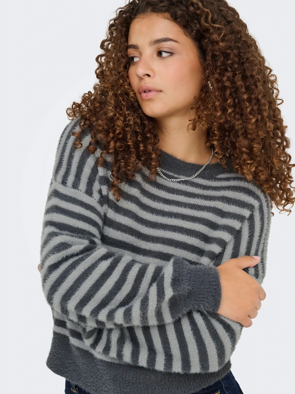 Only Onlpiumo L/s Pullover Kadın Kazak 15235973 Gri