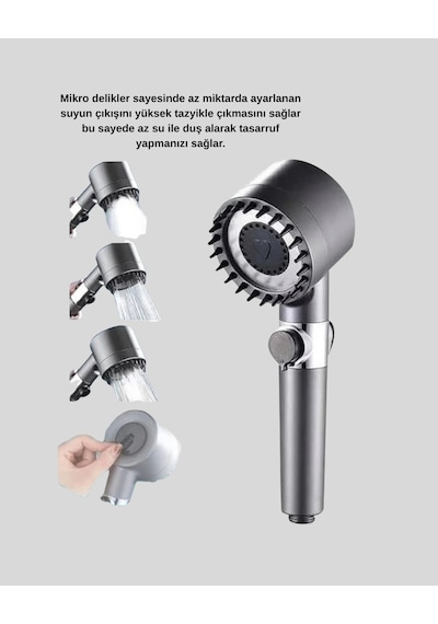 Yüksek Basınçlı Masajlı Duş Başlığı Su Tasarruflu