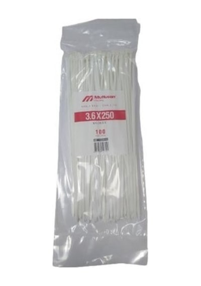 Mutlusan 3.6x250 Beyaz Kablo Bağı 100 Lü