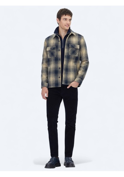 Kip Lacivert Regular Fit Dokuma Overshırt Lacivert