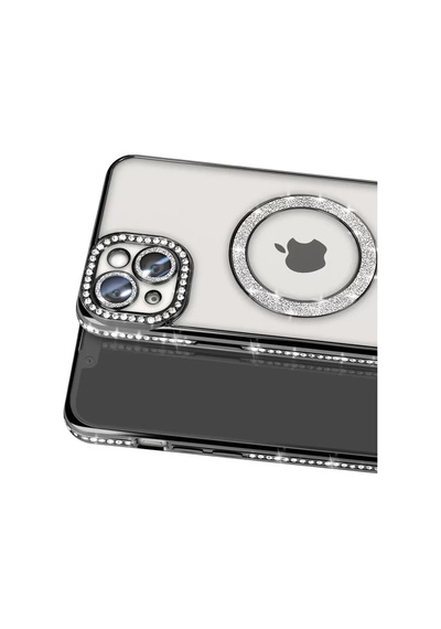 Newface Apple İphone 15 Kılıf Joke Simli Magneticsafe Kılıf - Siyah Beyaz