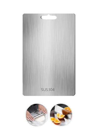 Ayrex 304 Kalın Çelik 46x30 Büyük Kesme Tahtası Antibakteriyel Doğrama Tahtası Cin859 Diğer