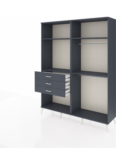 Hyperion Gardrop 4 Raflı 3 Çekmeceli 2 Askılı 176x44x221 Antrasit-antrasit Antrasit Hyperion Gardrop 4 Raflı 3 Çekmeceli 2 Askılı 176x44x221 Antrasit-antrasit Antrasit