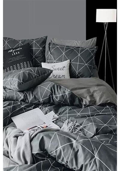 Mulberry Pandora Pazen Flannel Kışlık Çift Kişilik Nevresim Takımı Antrasit