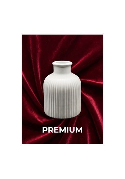 Premium - İthal Kalitesi - Pürüzsüz - 10cm - Çizgili Pampas Vazosu - Kuru Çiçek Vazosu Çok Renkli