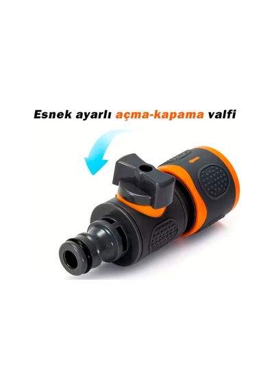 Car-fil Hızlı Bağlantılı Bahçe Hortumu Adaptörü 1/2 Uyumlu, Vanalı Konnektör 1/2"