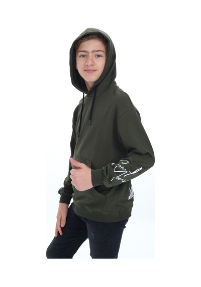Toontoy Kids Toontoy Erkek Çocuk Oversize Kapüşonlu Cepli Düşük Omuz Baskılı Sweatshirt - 2 İplik Haki Toontoy Kids Toontoy Erkek Çocuk Oversize Kapüşonlu Cepli Düşük Omuz Baskılı Sweatshirt - 2 İplik Haki