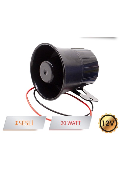 Carub 12 Volt 20 Watt Tek Sesli Alarm Sireni