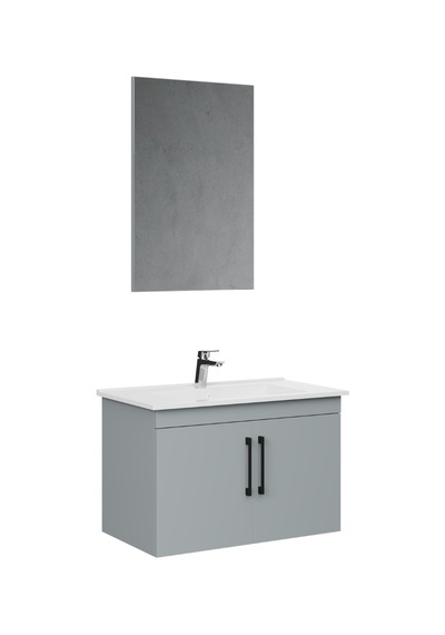 Creavit D20 Banyo Dolabı Seti Çekmeceli 80 Cm Gri