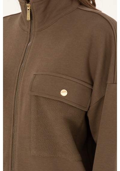 U.S. Polo Assn. Kadın Haki Fermuarlı Dik Yaka Sweatshirt 50299001-VR027 U.S. Polo Assn. Kadın Haki Fermuarlı Dik Yaka Sweatshirt 50299001-VR027