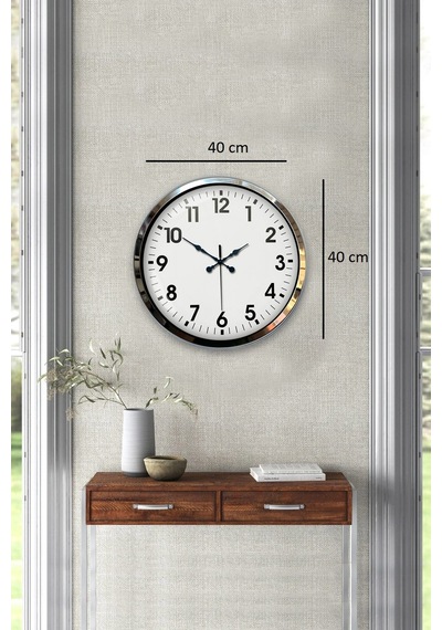 Krom Elegance 40 Cm Metal Standart Duvar Saati Diğer
