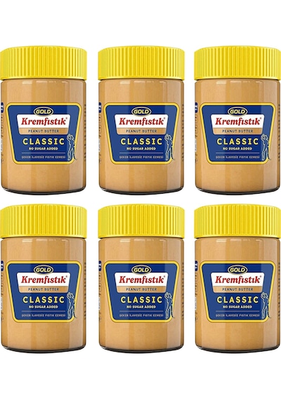 Gold Fıstık Ezmesi Classic Şekersiz 340 Gr X 6 Adet