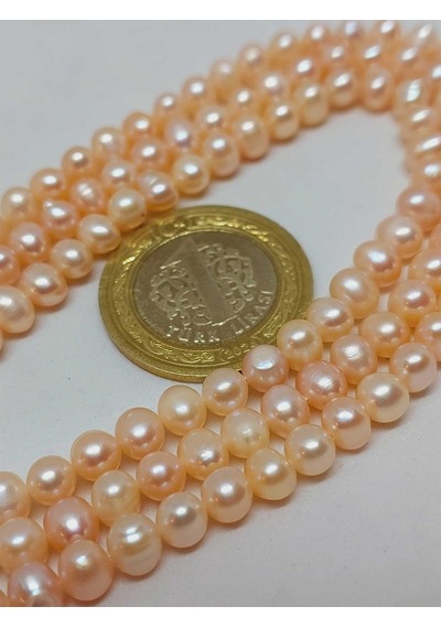 Yasamtohumu İnci Dizi Pembe Royal Quality 4.5 5.5mm 53326 Çok Renkli