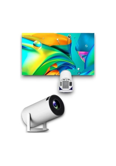 Taşınabilir Akıllı Projektör 720p Bluetooth Wifi Sinema Çok Renkli