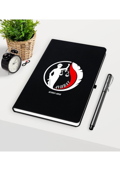 Kişiye Özel Avukat Temalı Siyah Defter Kalem Seti - 14