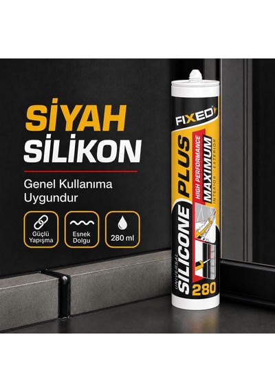 Sgs Fıxed F-280 Genel Amaçlı Siyah Silikon 280 Gr
