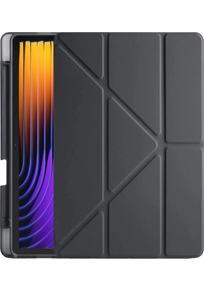 Xiaomi Pad 7 Pro Kılıf Kalemlikli Mars Tablet Kılıfı - Siyah Arka Kapak