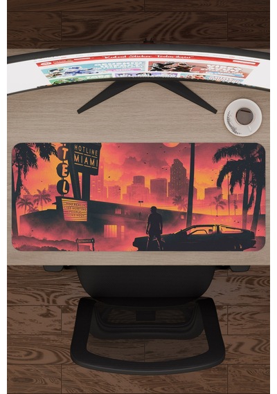 Hotline Miami Kaymaz Dikişli Kauçuk Oyuncu Mousepad V2 - 70x30 Xl Gaming Mouse Pad Fare Altlığı