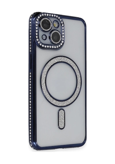 Apple Uyumlu iPhone 13 Kılıf Joke Simli Magneticsafe Kılıf - Lacivert 0.2M-Çok Renkli