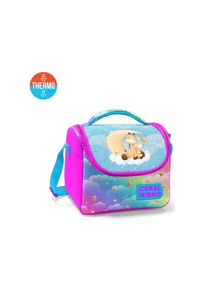 Coral High Kids Mavi Pembe Zürafa Desenli Thermo Beslenme Çantası 11861