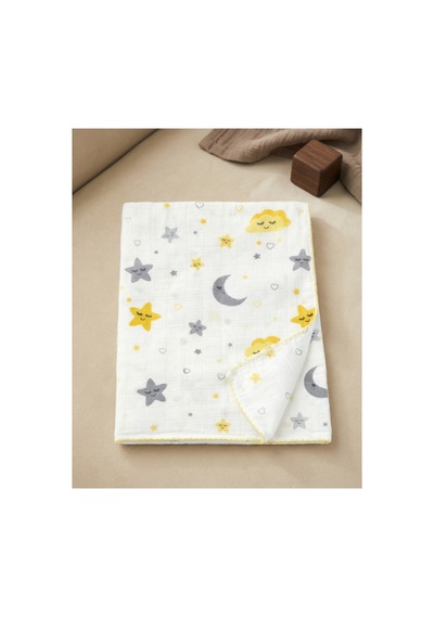 Tek Kat Müslin Bebek Örtüsü 75x85 Mavi