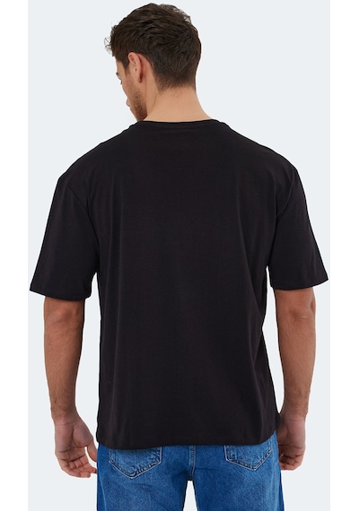 Slazenger KAURI IN Oversize Erkek Tişört Siyah