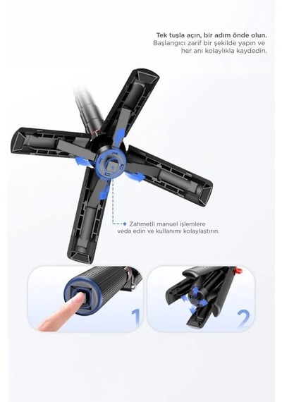 Tripod Çok Amaçlı 360 Derece Kumandalı Selfie Çubuğu L10 Siyah Mobil Ayak Çekim Aleti Yayın Aparatı