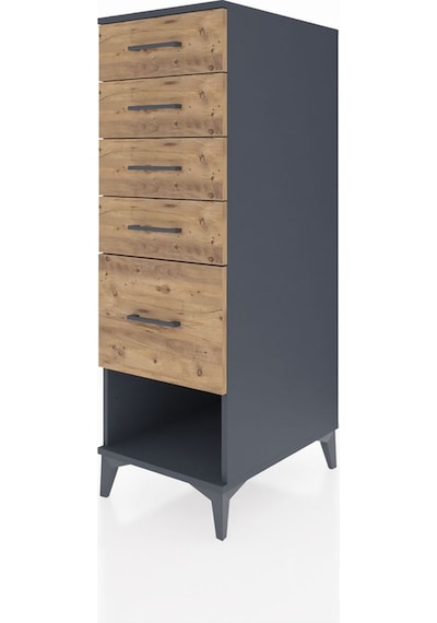 Kronos Dolap 5 Çekmeceli 44x59x134 Antrasit-çam Antrasit