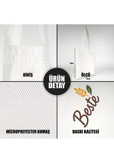 Logonuza Özel 20 Adet Micro Polyester Çanta 35x40 Cm Beyaz Promosyon Logolu Çanta