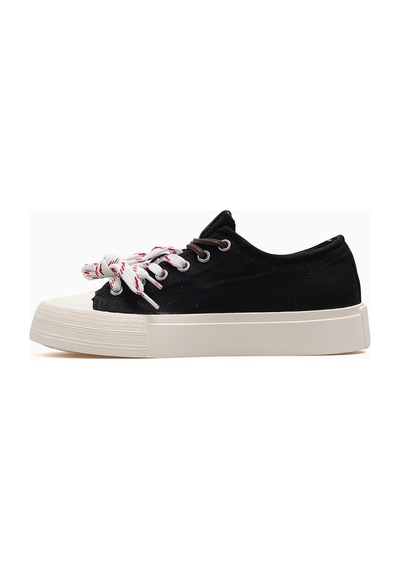 Guja 26y363 Kadın Çift Bağ Tekstil Sneaker Ayakkabı Siyah