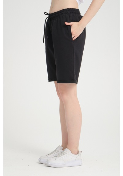 Superlife Kadın Regular Fit Duble Paça Şort Spr24srk51 Siyah