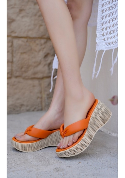 Khayt Misa Fashion Kadın Terlik-Turuncu