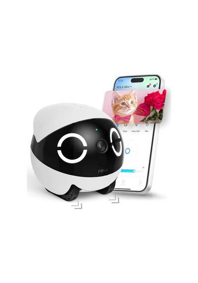 Enabot Ebo Rola Mini 2k Pet Kamera Robot, Mobil Ve Şarj Edilebilir, 2 Yönlü Sesli Görüşme, Hareket Algılama Kamera Sistemi