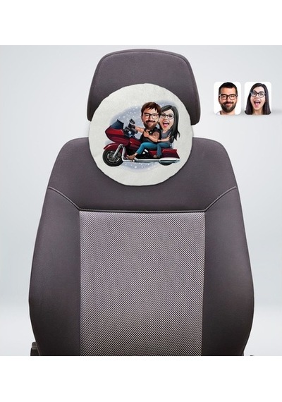Kişiye Özel Sevgililer Karikatürlü Yuvarlak Dekoratif Kırlent Yas (527061893)
